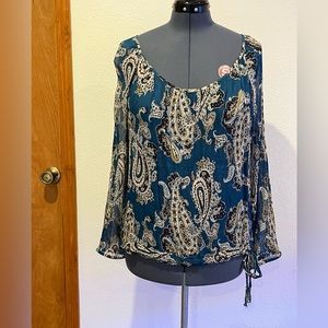 Lucky Brand paisley print sheer blouse